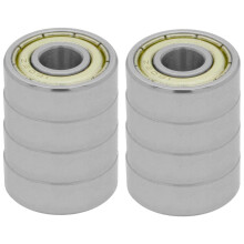 8-Pack 1602-ZZ Deep Groove Radial Ball Bearing 1/4" x 0.6875" x 0.3125" (6.35x17.46x6.35mm), Double Metal Shield