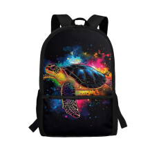 Inked Sea Turtle Kids Backpack, 17" Lightweight School Backpack for Ages 5-12, Casual Daypack for Nursery, Preschool & Elementary