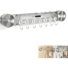 Durable No-Drill Wall-Mounted Vacuum Hooks for Spatulas, Spoons & More – Waterproof, Clear White