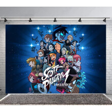 Scott Pilgrim Backdrop Banner Party Supplies Poster Movie Theme Background for Photography Birthday Decorations