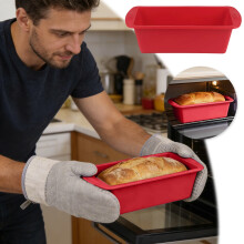 Mini Silicone Bread Loaf Pan - Non-Stick Heat Resistant Baking Mold for Bread, Cake, Meatloaf & Lasagna