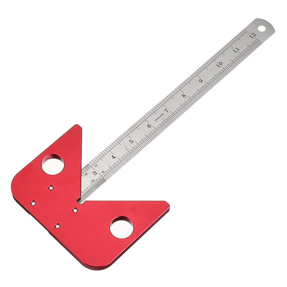 Woodworking Ruler 30Cm With 45 Angle And Center Mark 9043876527715