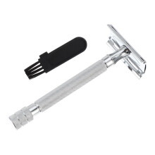 Double Razor Double Edge Safety Long Handle Reusable Aluminum Alloy Metal Shaver for Men Shaving White,4.06"X1.57"X1.02"