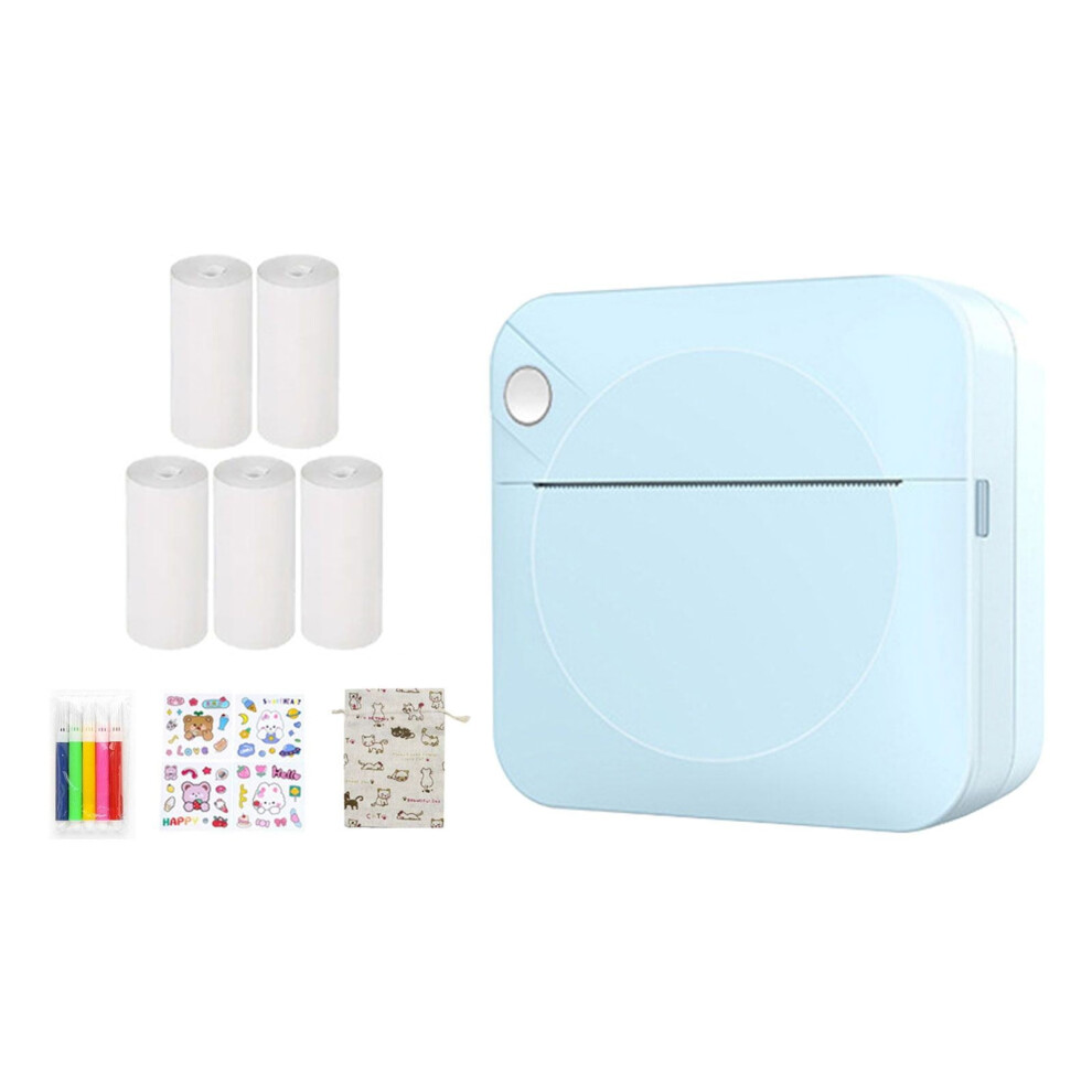 Christmas Portable Photo Printer, Wireless Tooth Pocket Printer For Study Notes & Wrong Questions, Compact, 5 Rolls, – Compatible With Blue 9401284778127