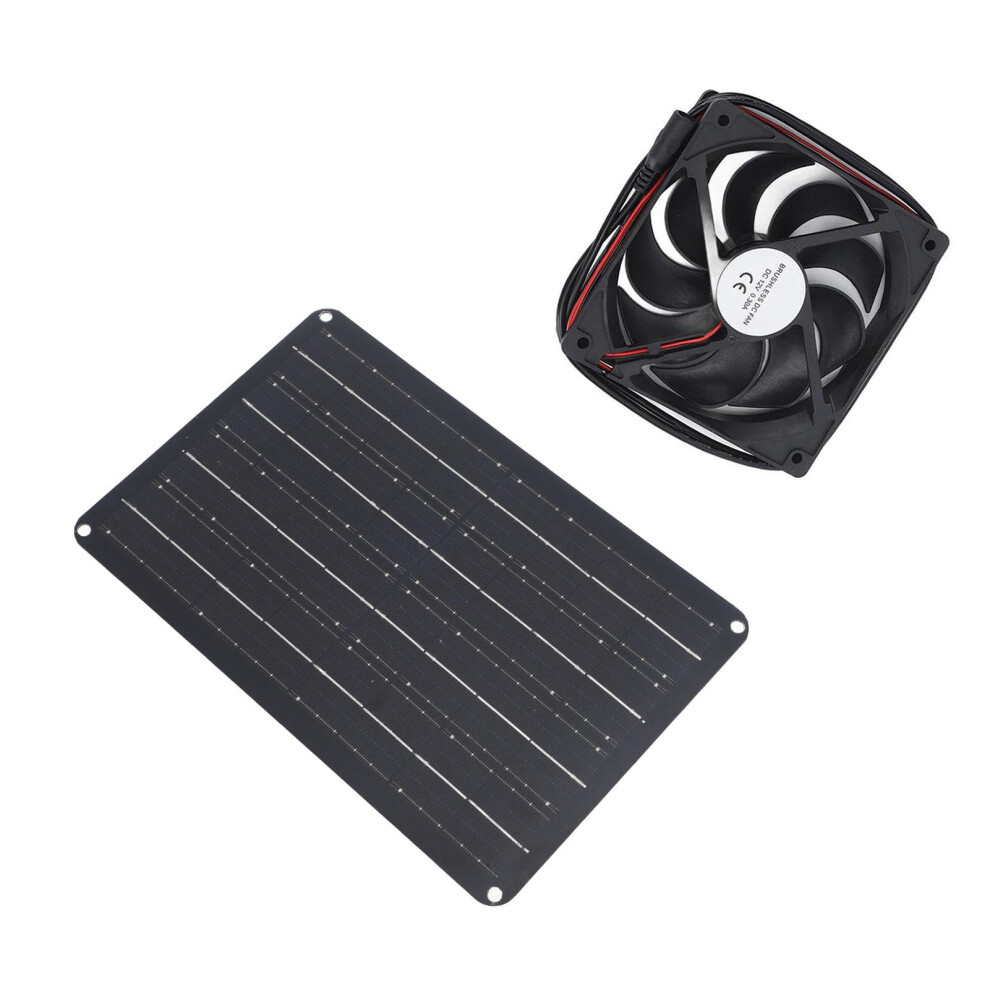 15W 12V Solar Panel Fan Kit With 4.9Ft Cable For Greenhouses & Coops 4191387625163