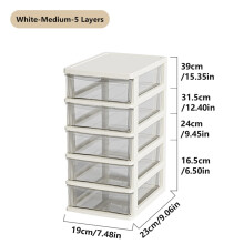 2-6Layers Medium Desktop Storage Box with Drawer Heightened Table Organizer Plastic Office storage cabinet for home Stationery