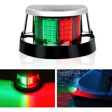 24 LED-es piros/zöld tengeri navigációs lámpa, 12 V-os vízálló orrlámpa hajókhoz – kompatibilis Skeeterrel, jachttal, pontonnal,