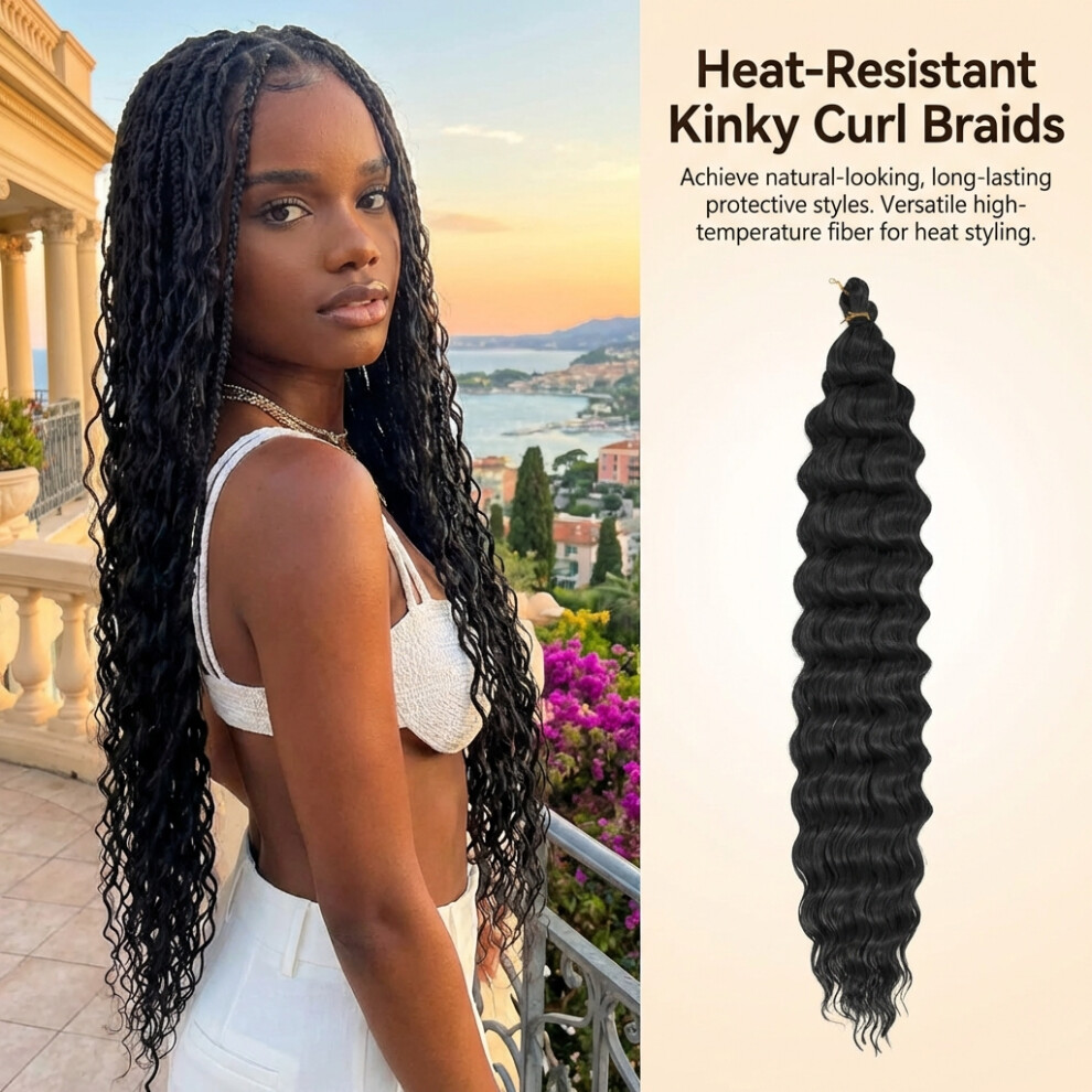 Dachuang Beauty Unisex (1B, 24Inch) 24\" Heat Resistant Kinky Curl Synthetic Wig For Party