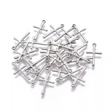 200Pcs 304 Stainless Steel Cross Pendants Charms For Jewelry Making 16x9.5x0.7mm