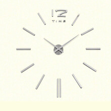 1 Set Wall Clock For Living Room Decor Silver Color With Diy Feature