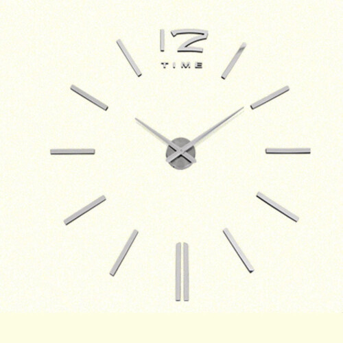 1 Set Wall Clock For Living Room Decor Silver Color With Diy Feature