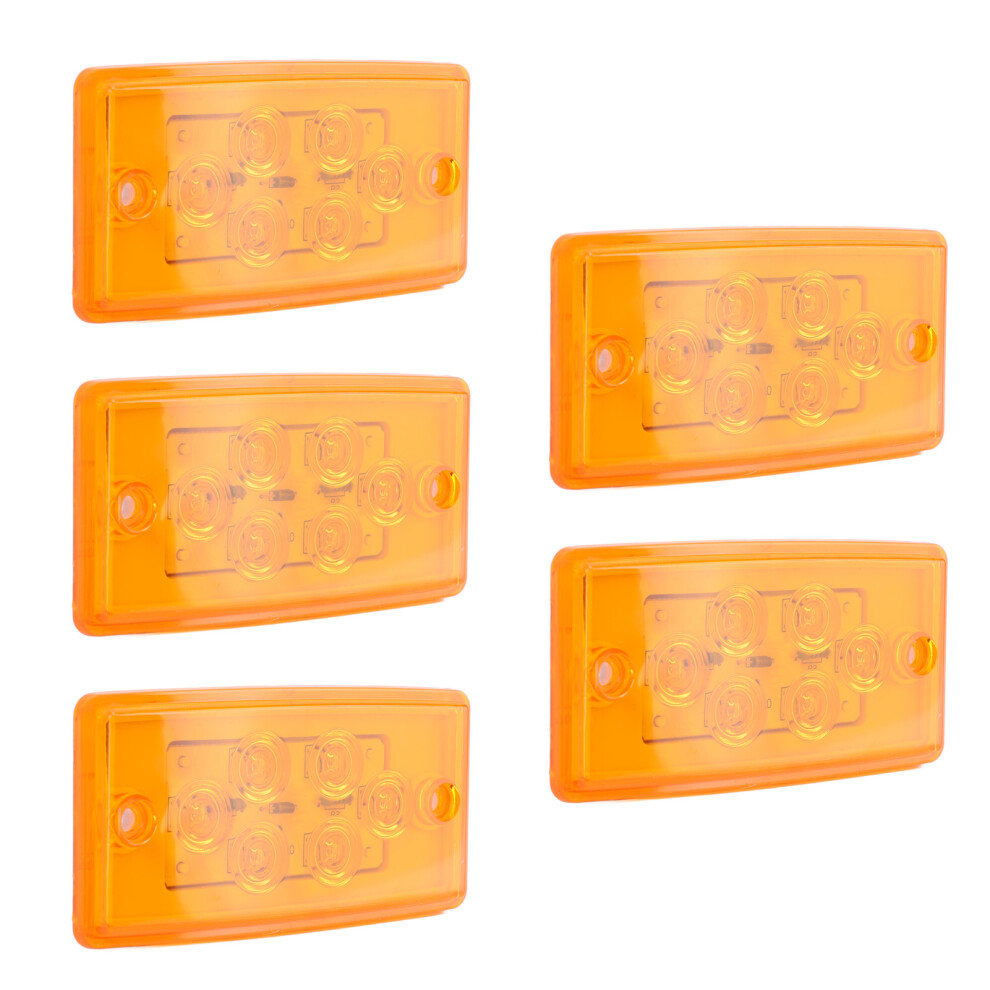 5 Pcs 12V Led Marker Lights Waterproof Side Indicator For Trucks & Rvs Amber 9471387625369