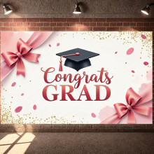 Pancarta de graduación tropical con estampado de flamencos y flores – Fondo hawaiano para sesión de fotos en interiores, compatible con fiestas