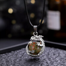 Unakit-Edelsteine Dragon Ball Halskette Magisches Reiki Heilamulett-Standard
