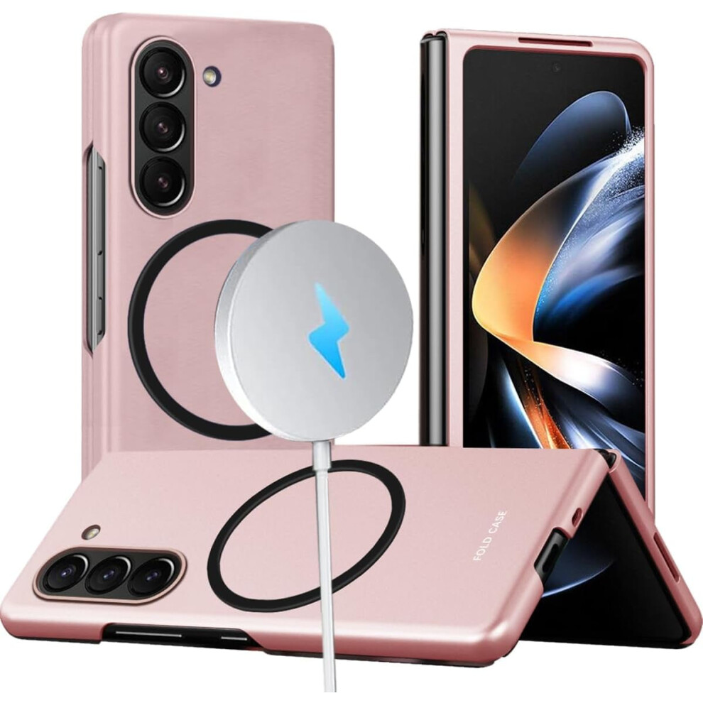 Compatible With Samsung Galaxy Z Fold 5 Â Slim Magnetic Case, Wireless Charging & Magsafe Compatible Pink 9180333267811