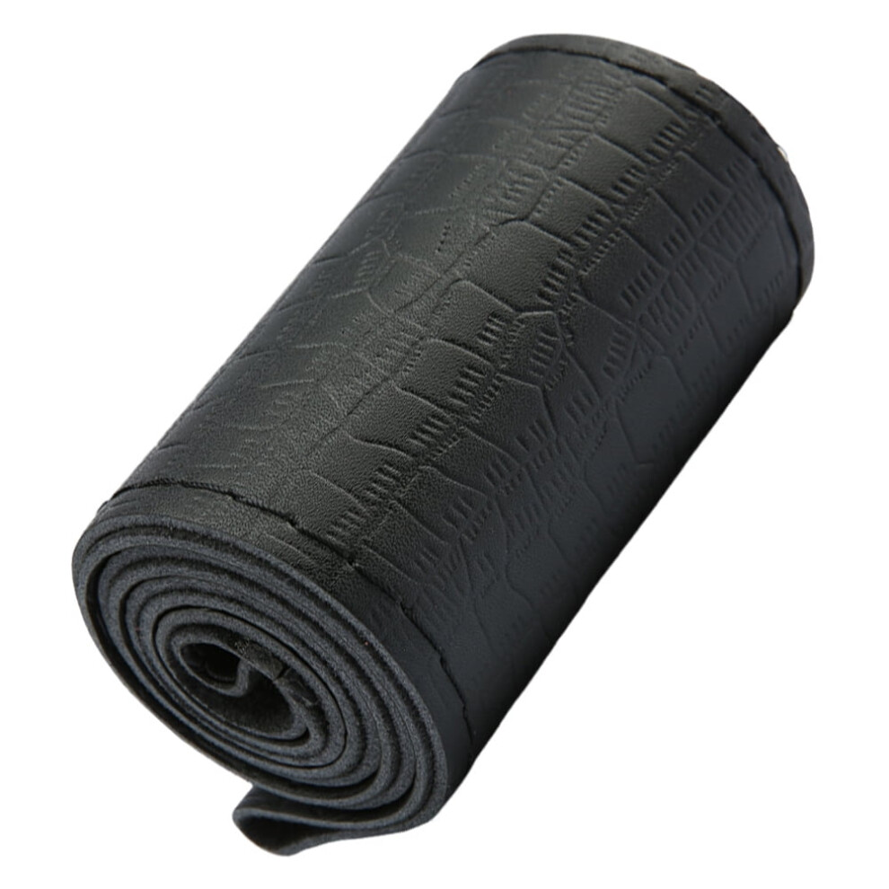 Hand-Sewn Leather Steering Wheel Cover For 38Cm Wheels, Â Direct Replacement Car Interior Accessory Black 9405492447493