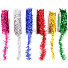 6 rollen kerstslingerdraad, decoratieve slingers voor de kerstboom, linten voor knutselprojecten thuis of op een feestje, meerkleurig.