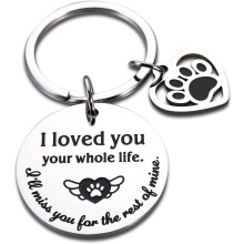 Pet Memorial Keychain – Paw Print Remembrance Gift for Dog/Cat Loss, Sympathy Gift for Men & Women, Compatible with All Pet Lovers