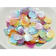 1000 Shell loose sequins Paillettes 14mm Top Hole sewing Wedding craft-Multi-Color