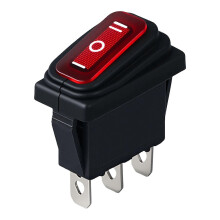 Interrupteur multifonction étanche IP65 250 V 16 A, idéal pour les passionnés d'électronique et les électriciens. Couleur : rouge.