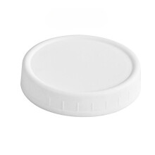 Luchtdichte glazen pot van 70 mm met wit deksel - Complete opbergoplossing met bijpassende siliconen ring voor het organiseren van uw voorraadkast -