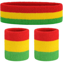 Sweatband Set Sports Headband Wristband Set Sweatbands Terry Cloth Wristband Wrist Sweatband Headbands Moisture Wicking Sweat Absorbing Head Band