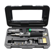 gas soldering iron Self-igniting Mutifunctional 10-in-1 Cordless Gas Soldering Iron Kit Welding Torch Kit Tool (Gray),8.27"X1.57"X0.79"