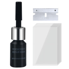 Fast and Easy Windshield Repair Kit for Chips and Cracks – Clear Resin Solution for Bullseyes, Star Damage, and More
