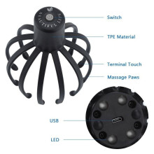 Octopus fejmasszírozó fejbőrre, elektromos fejbőrmasszírozó rezgési módokkal – minden hajtípussal kompatibilis