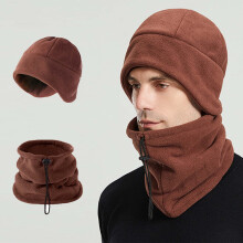 Set 2 in 1 SYMOID in pile termico: cappello con paraorecchie + scaldacollo regolabile per il freddo – Taglia unica, adatto per attività all'aperto