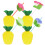 Pineapple Cups Yellow Plastic 4 Pieces 5.3 Inches Tall 1