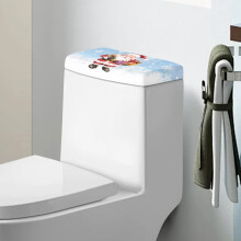 Christmas Santa & Snowflake Toilet Tank Dust Covers (2-Piece, Elastic) – Compatible with Standard Toilets