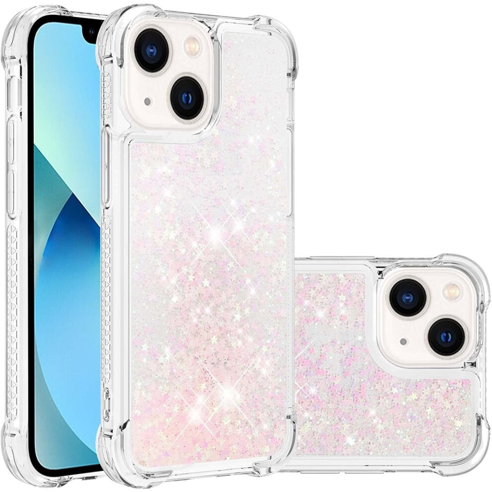 Compatible With Iphone 15 Liquid Glitter Clear Case Â Shiny Quicksand, Shockproof Soft Tpu Bumper, Star Pink 9180333269433