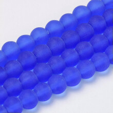 50 königsblaue, runde, mattierte Glasperlen (8 mm) – ideal für die Schmuckherstellung