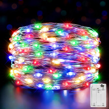 5m 50 LED Fairy Lights Battery Operated, Bright Waterproof Copper Wire String Light for Indoor Outdoor Lighting