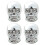 (Silver, 4PCS) Halloween Skull Cabinet Knobs - 4pcs 1