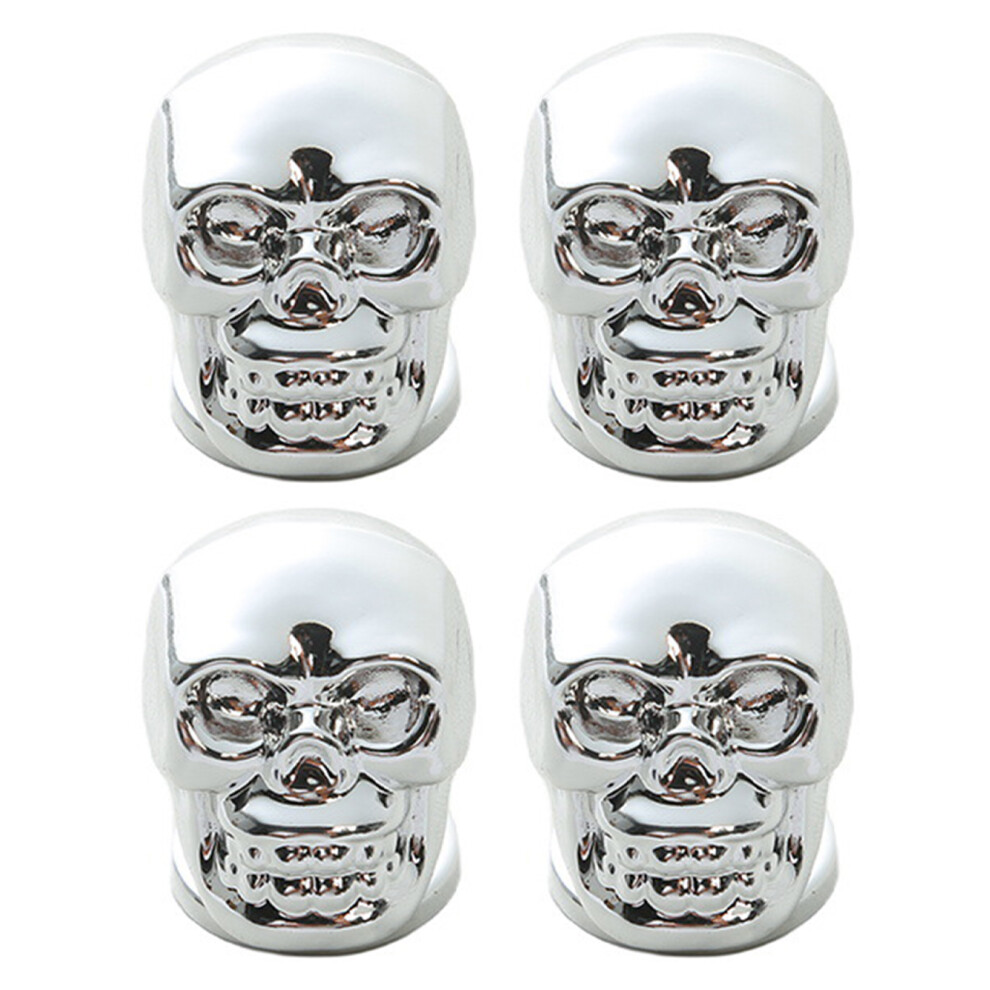 (Silver, 4Pcs) Halloween Skull Cabinet Knobs, 4Pcs 6443564839404