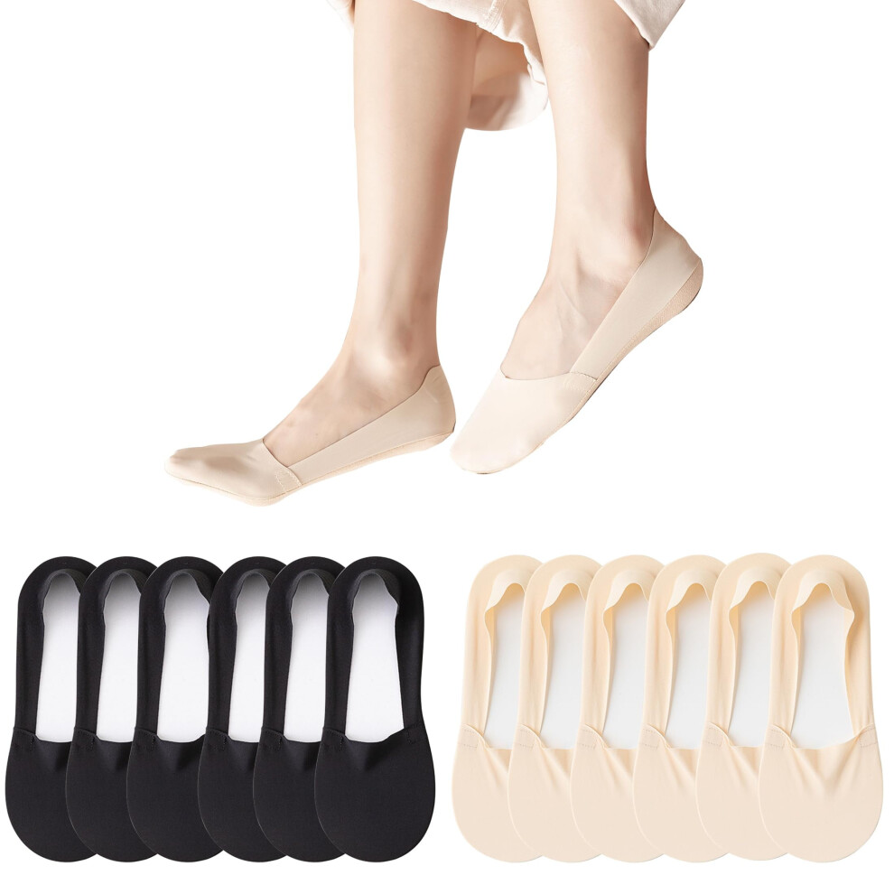 6 Pack No Show Socks Women Thin Socks Low Cut Liner Socks Non Slip Invisible
