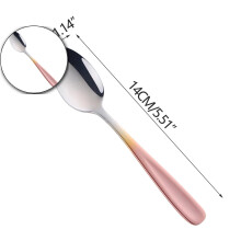 Soup Spoon, Stainless Steel Table Spoon, Round Dessert Spoons, Dinner Spoon for Cereal, Porridge, Yogurt, Dishwasher Safe