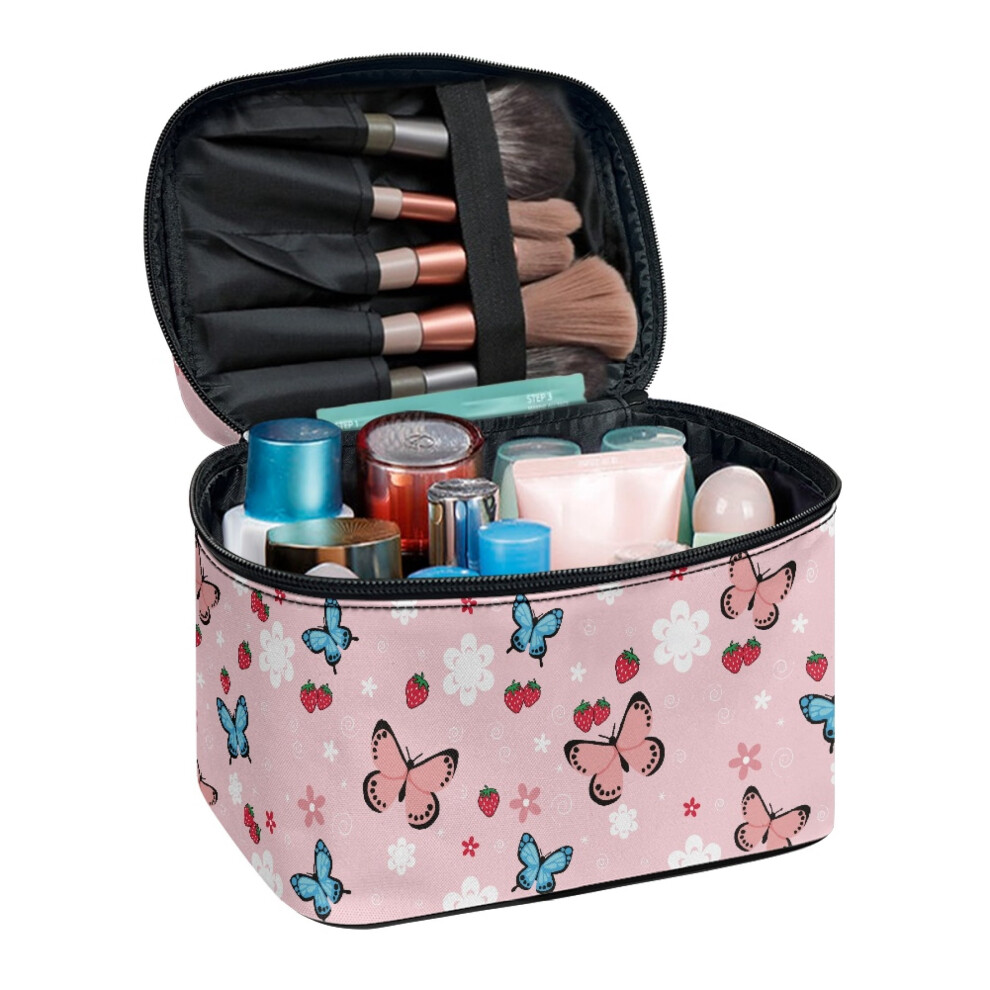 Makeup Organizer Portable Cosmetic Bag with Brush Holder