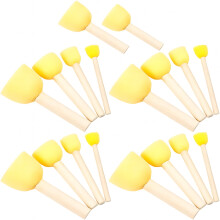 Foam Sponge Mushroom Stampers with Wooden Handle 30pcs