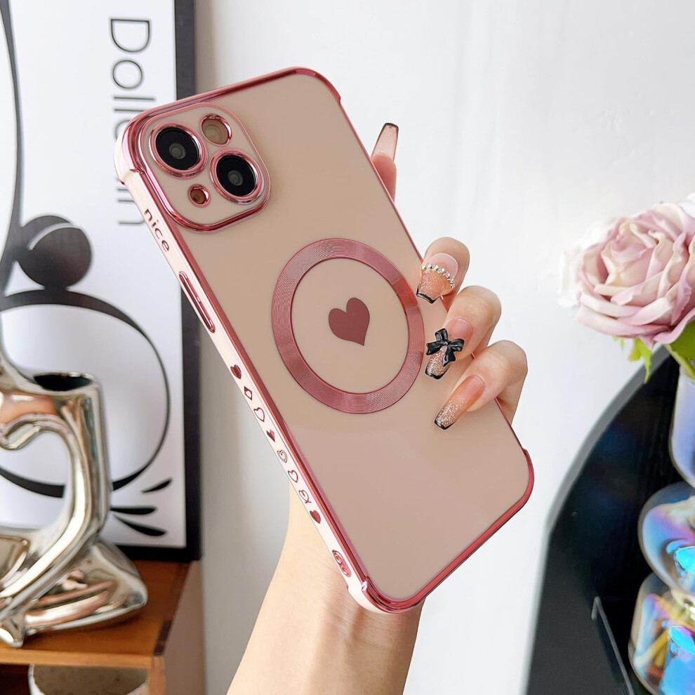 Silicone Shockproof Case For Iphone 15 Plus (6.7") Â Cute Heart Design, Soft & Camera-Protective 9180333270804