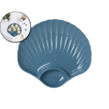 Shell-Shaped Plastic Dinner Plate – Reusable, Unbreakable & Lightweight, Dishwasher & Microwave Safe for Kitchen, Camping