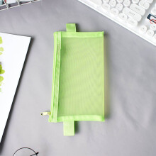 Transparent Mesh Pencil Case - 8.5" x 4.7", See-Through Office Supplies, Zipper Pouch for Pens and Stationery, Durables Organizer Bag for All Ages