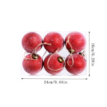 Frosted Red Christmas Ball Ornaments, Glitter Snowflakes, Water-Resistant Outdoor Plastic Decor – Compatible with Xmas Trees