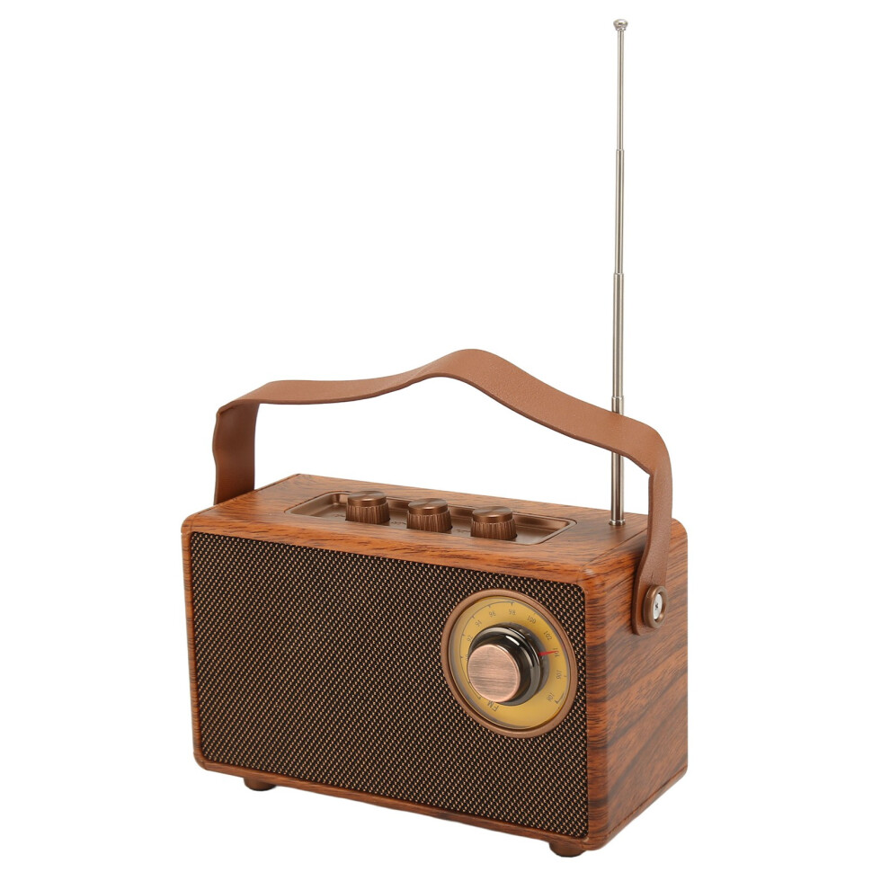 Retro Bluetooth Speaker Wood 1500Mah, Stereo Sound Grain 8201387625899