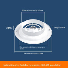 Adjustable Round Air Vent Cover,ABS Ventilation Diffuser for Ceiling Wall Ducting System