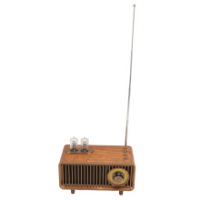 Mini altoparlante radio Bluetooth FM in legno, portatile con batteria da 1500mAh, progettazione vintage