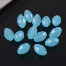8x6mm10x8mm13x10mm Rugby Ovale Facetslebne Krystalglas Løse Perler Engros Parti-51# Jade Lake Blå-8x6mm (30 stk)
