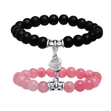 Set of 2 Matching Magnetic Heart Bracelets - Perfect Gifts For Mom, Dad, Daughter, Son (5096)